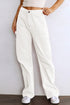 High Waist Straight Leg Cargo Pants with Pockets